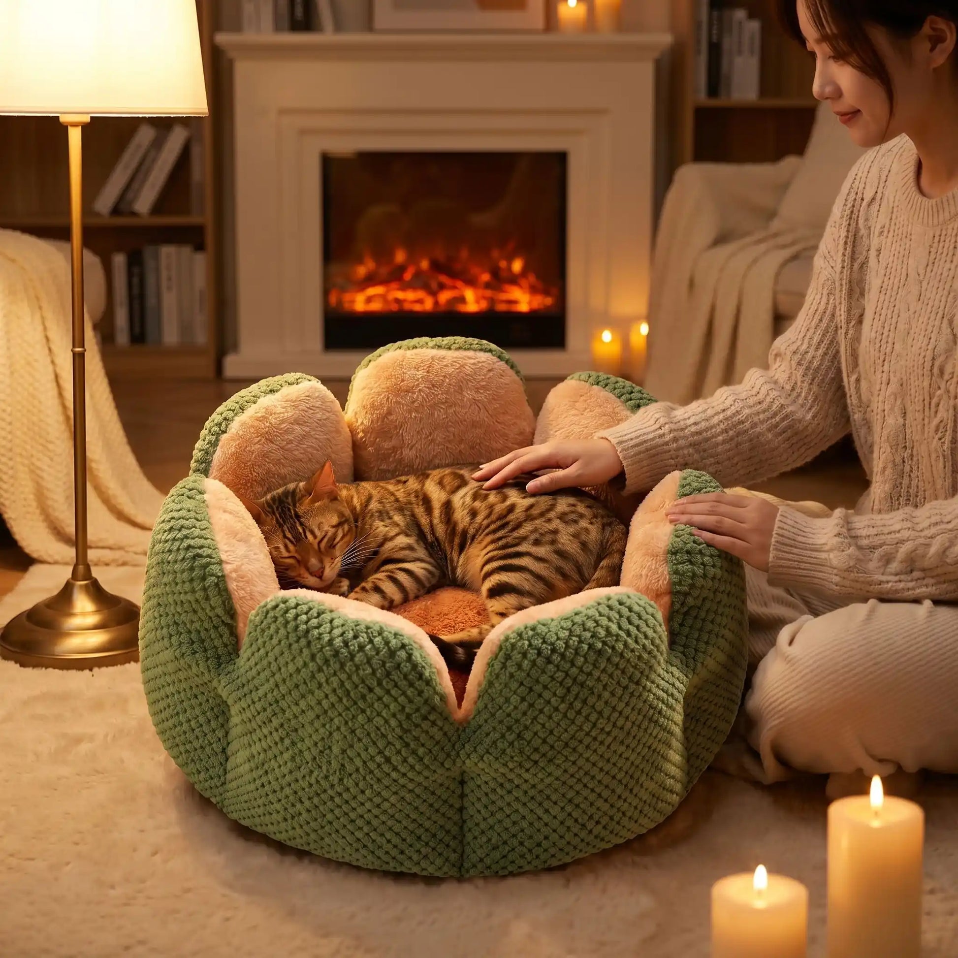 couchage pour chat bougie lampe femme bengal livre