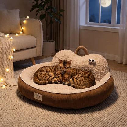 couchages pour  chats deux bengal dorment nuit guirlande