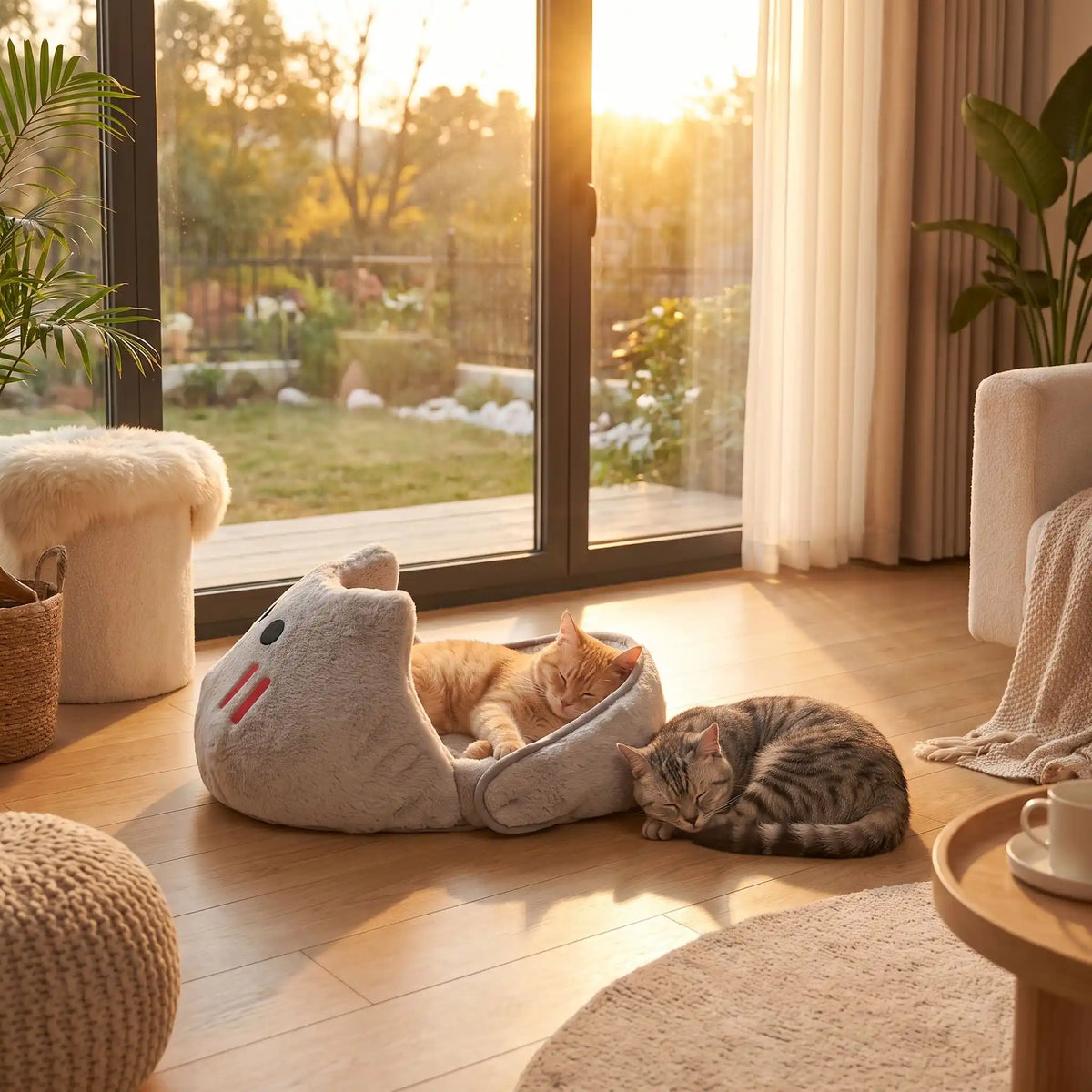 couchages pour chats jardin plante rideaux