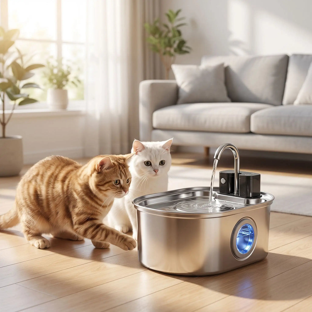 fontaine à eau chat sans fil coussin rideaux