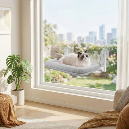 hamac chat couleur gris immeuble jardin plante verte