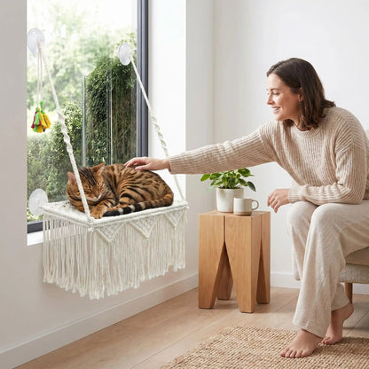 hamac pour chat femme caresse bengal tapis mug