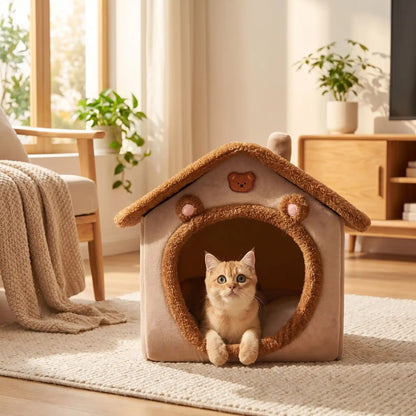 maison pour chats rideaux blanc tapis meuble couverture