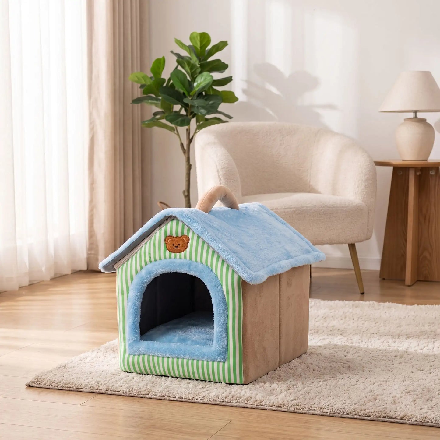 maison pour les chats tapis fauteuil plante lampe