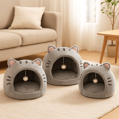 panier chat plusieurs couleur gris table tapis coussin
