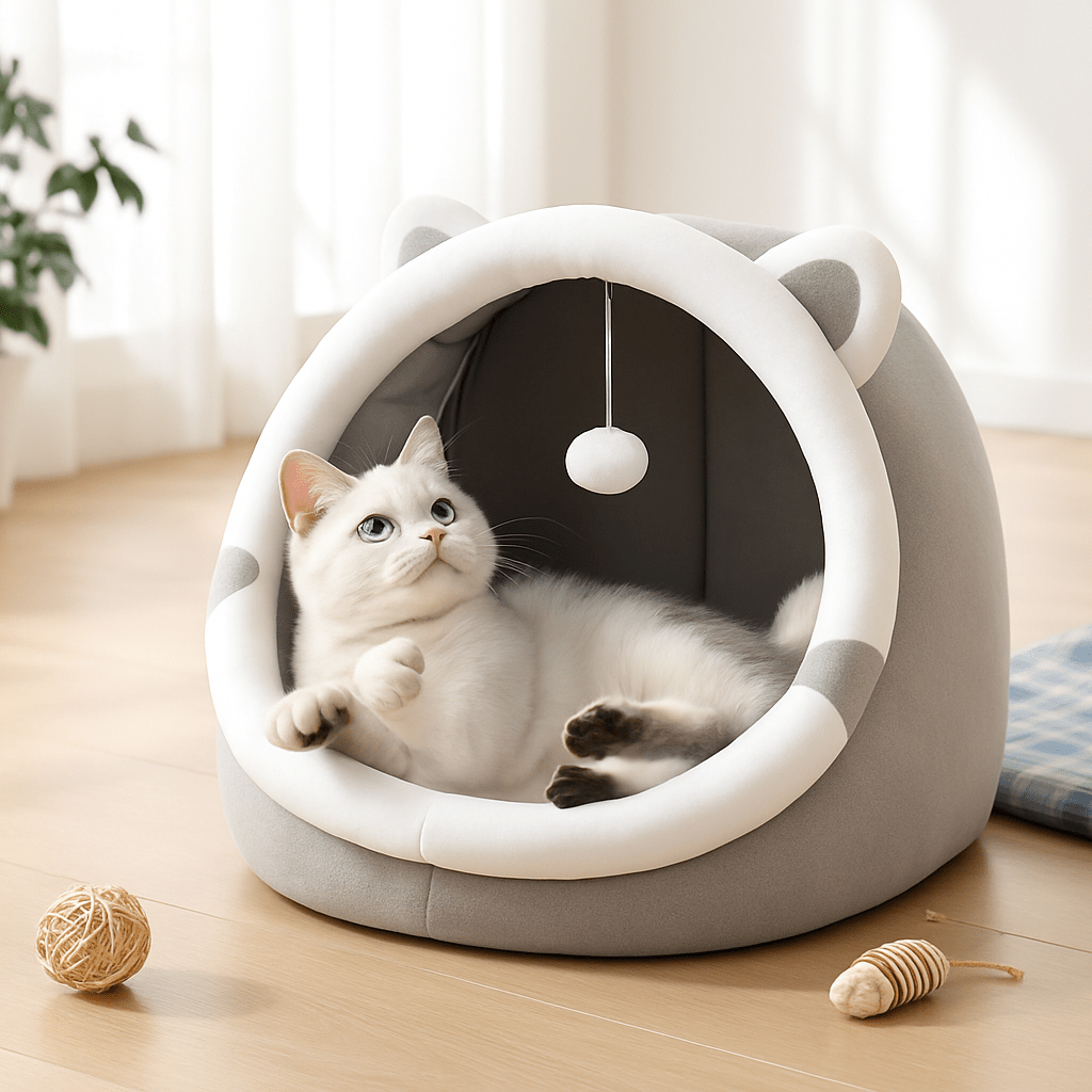 panier-pour-chat-chat-couleur-blanc-plante-rideaux