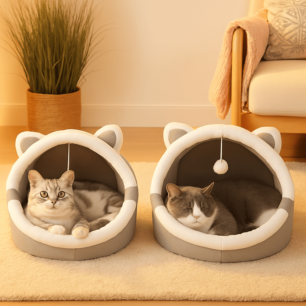 panier-pour-chat-couverture-tapis-plante-coussin