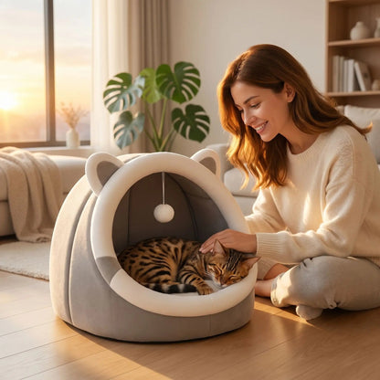 panier pour chat femme caresse bengal vase livre