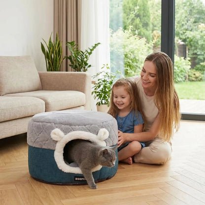 panier pour chat filles femme souriante plante jardin